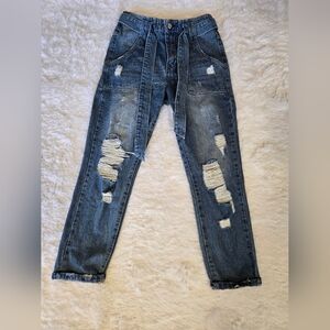 VERVET Distressed Tie Waisted Belted Jeans High Rise 26